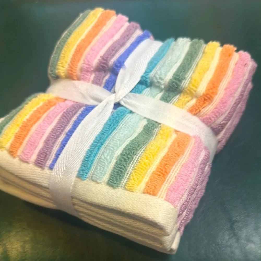 Colorful Striped Rachel Zoe Washcloths pack /4 cloths
